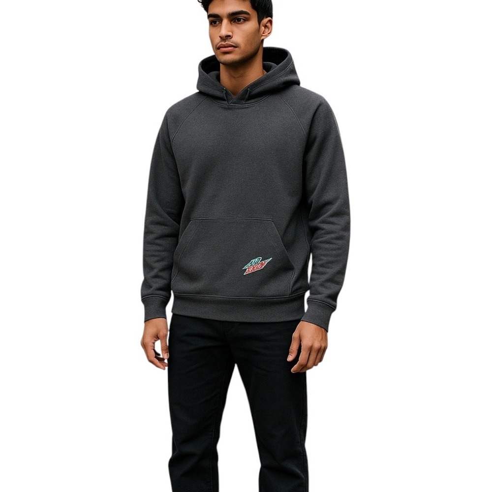 Mountain Dew Hoodie Pullover Graphic Logo Front Pocket Mens